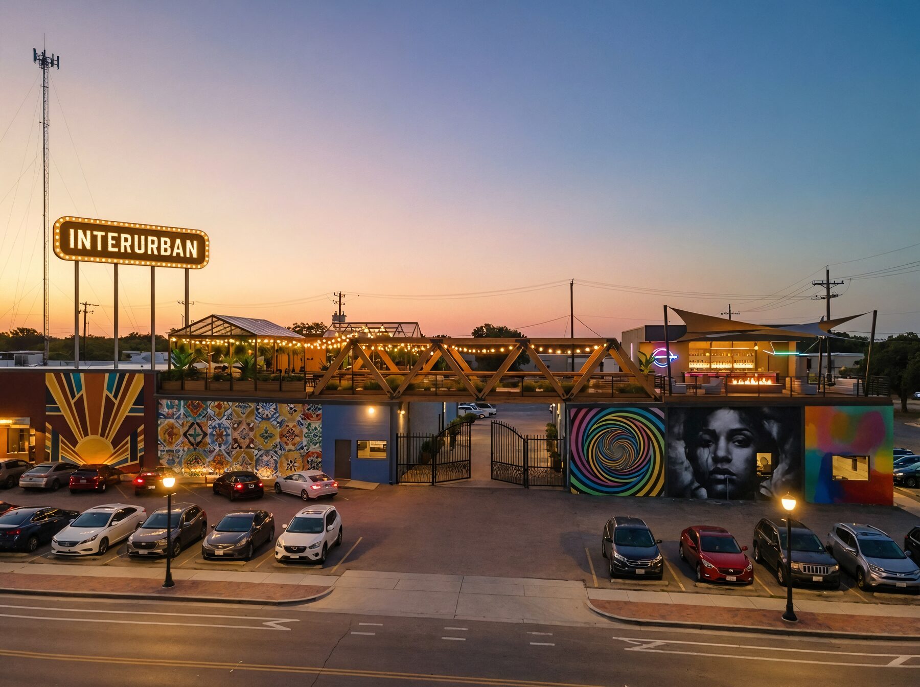 The Interurban District at dusk