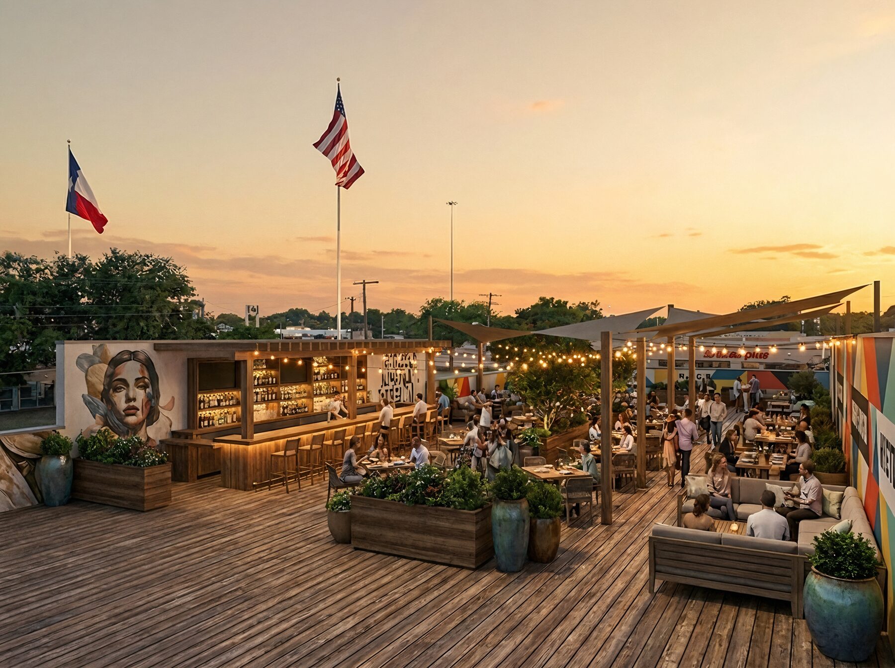 Rooftop patios